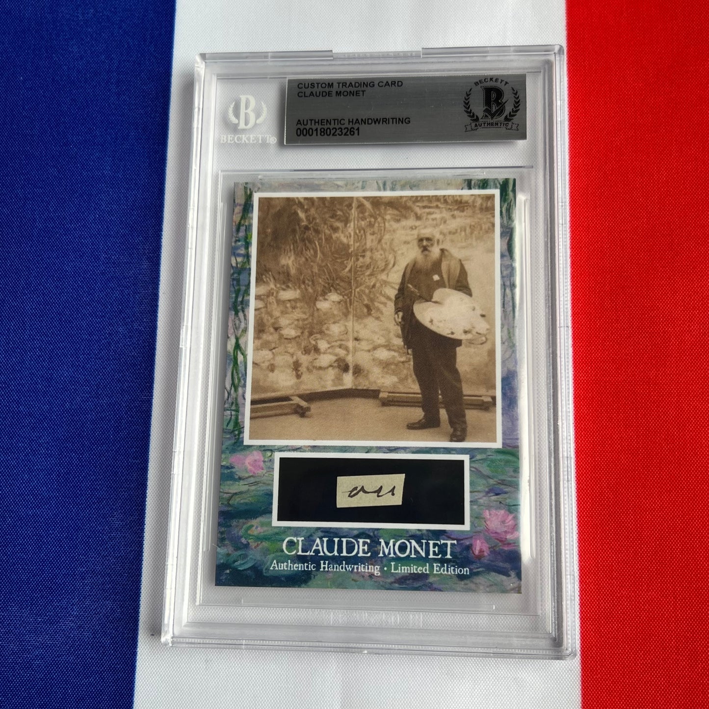 Claude Monet Beckett Encapsulated Handwriting Removed from an Autograph Document Signed