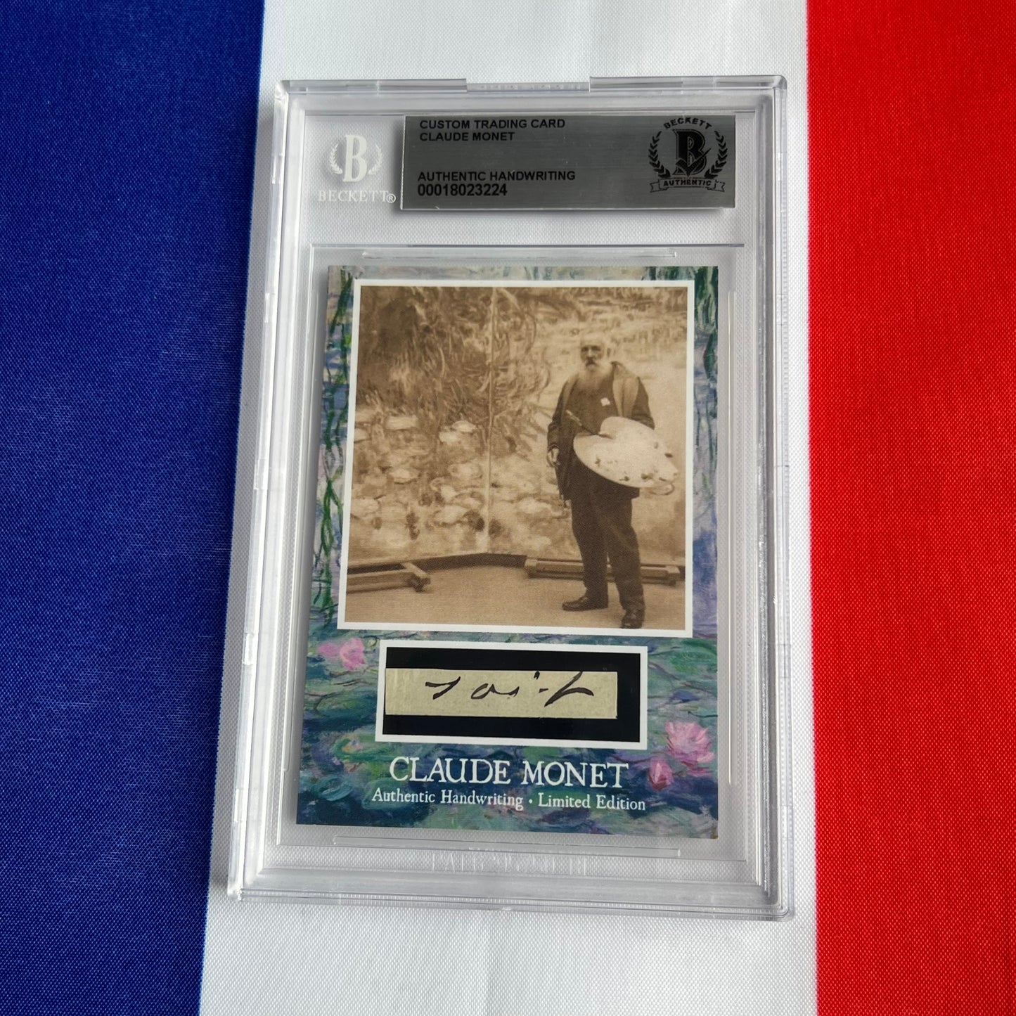 Claude Monet Beckett Encapsulated Handwriting Removed from an Autograph Document Signed