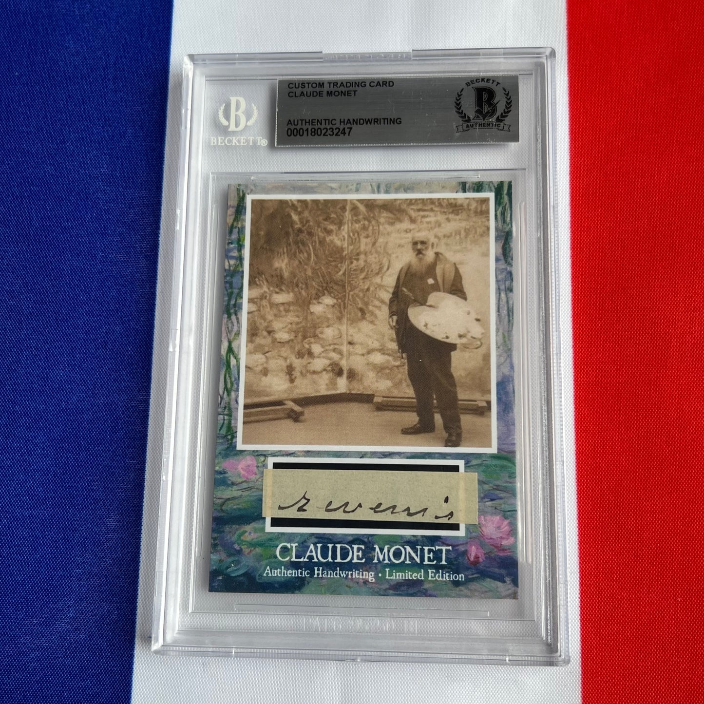 Claude Monet Beckett Encapsulated Handwriting Removed from an Autograph Document Signed