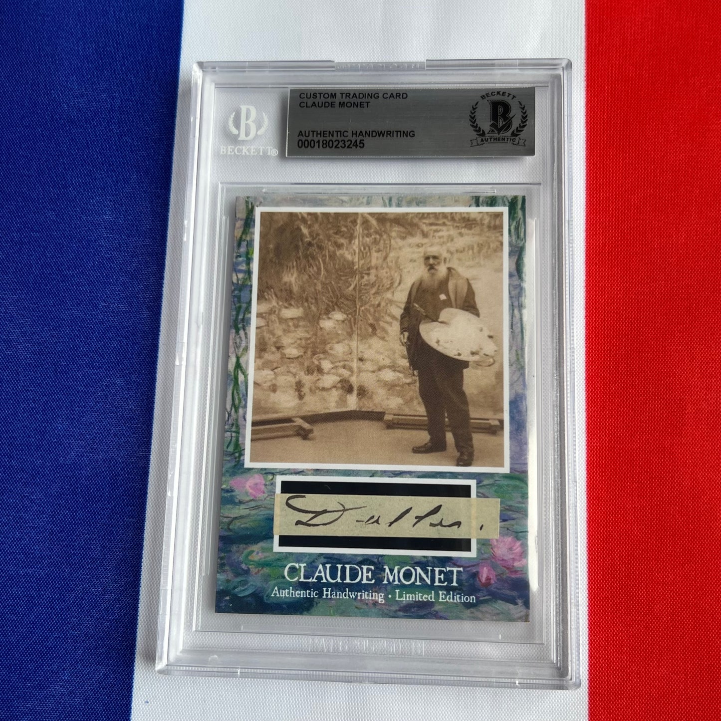 Claude Monet Beckett Encapsulated Handwriting Removed from an Autograph Document Signed