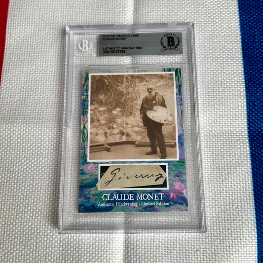 Claude Monet Beckett Encapsulated Handwriting Removed from an Autograph Document Signed