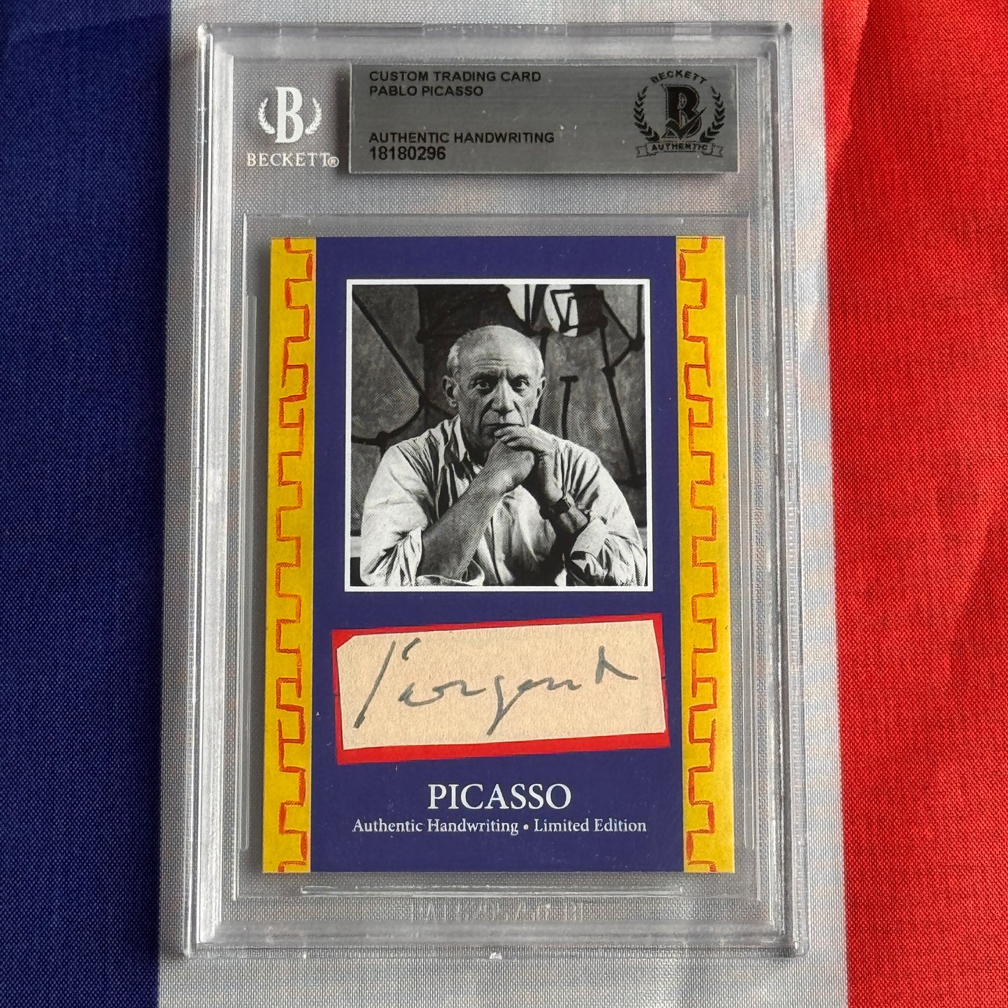 Pablo Picasso Beckett Encapsulated Handwriting Removed from an Autograph Document Signed