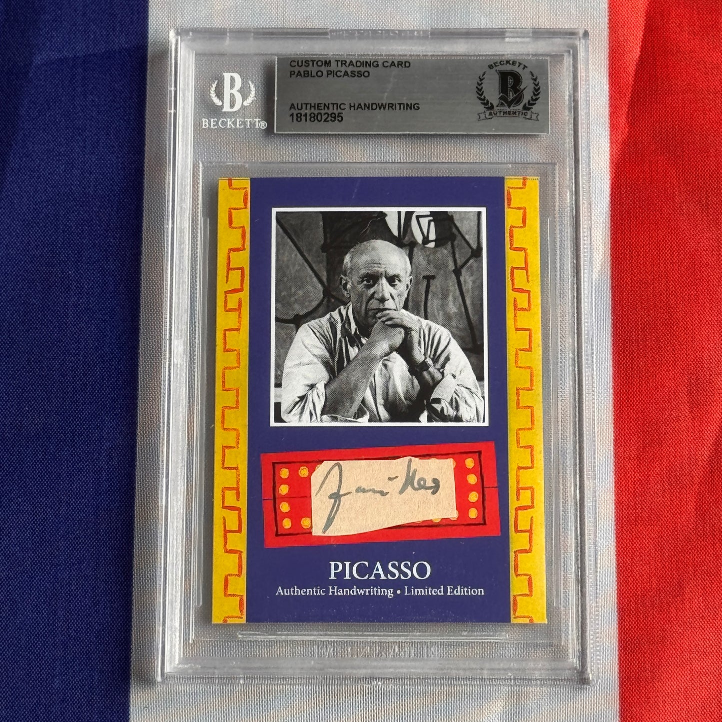 Pablo Picasso Beckett Encapsulated Handwriting Removed from an Autograph Document Signed