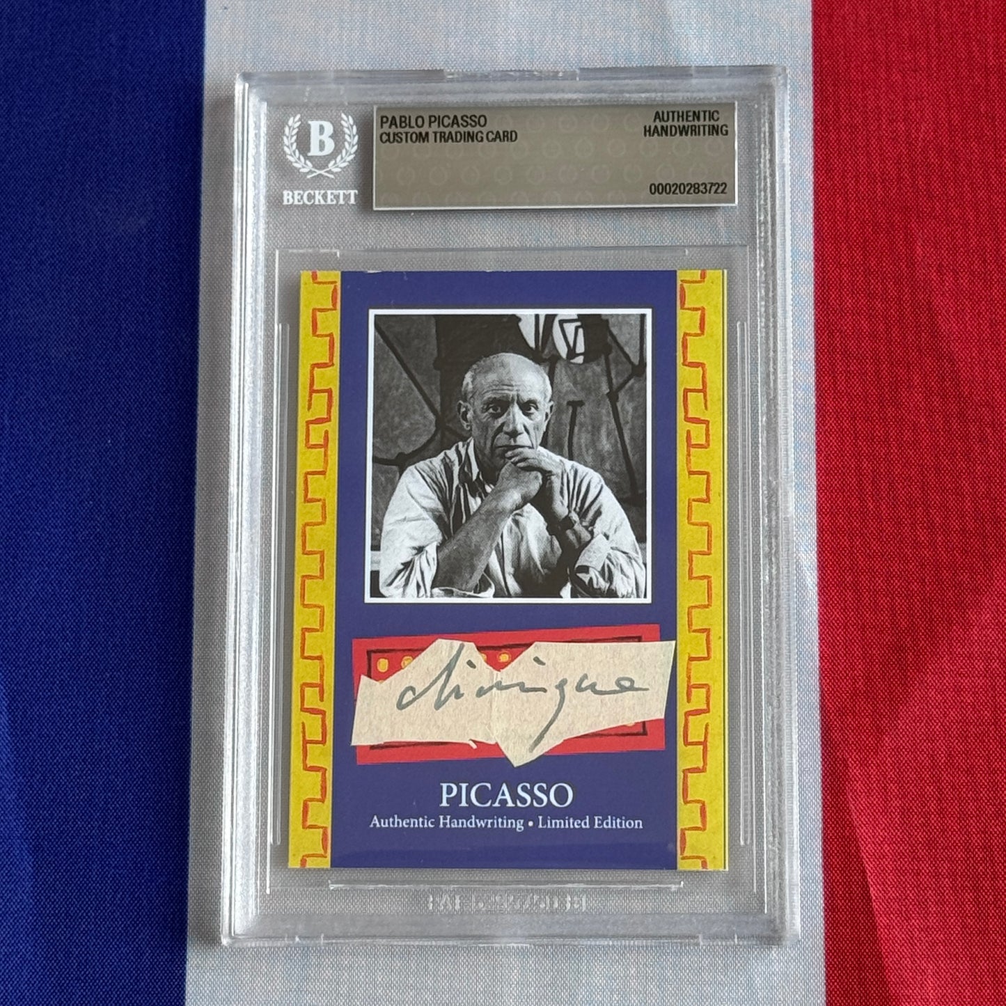 Pablo Picasso Beckett Encapsulated Handwriting Removed from an Autograph Document Signed