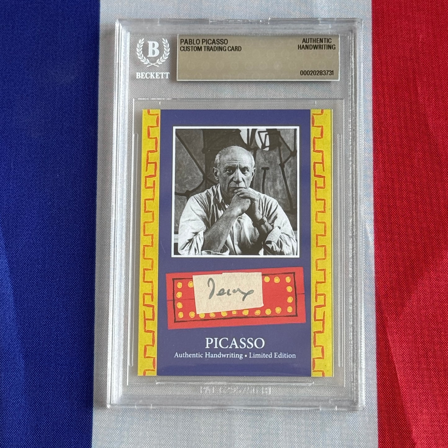 Pablo Picasso Beckett Encapsulated Handwriting Removed from an Autograph Document Signed