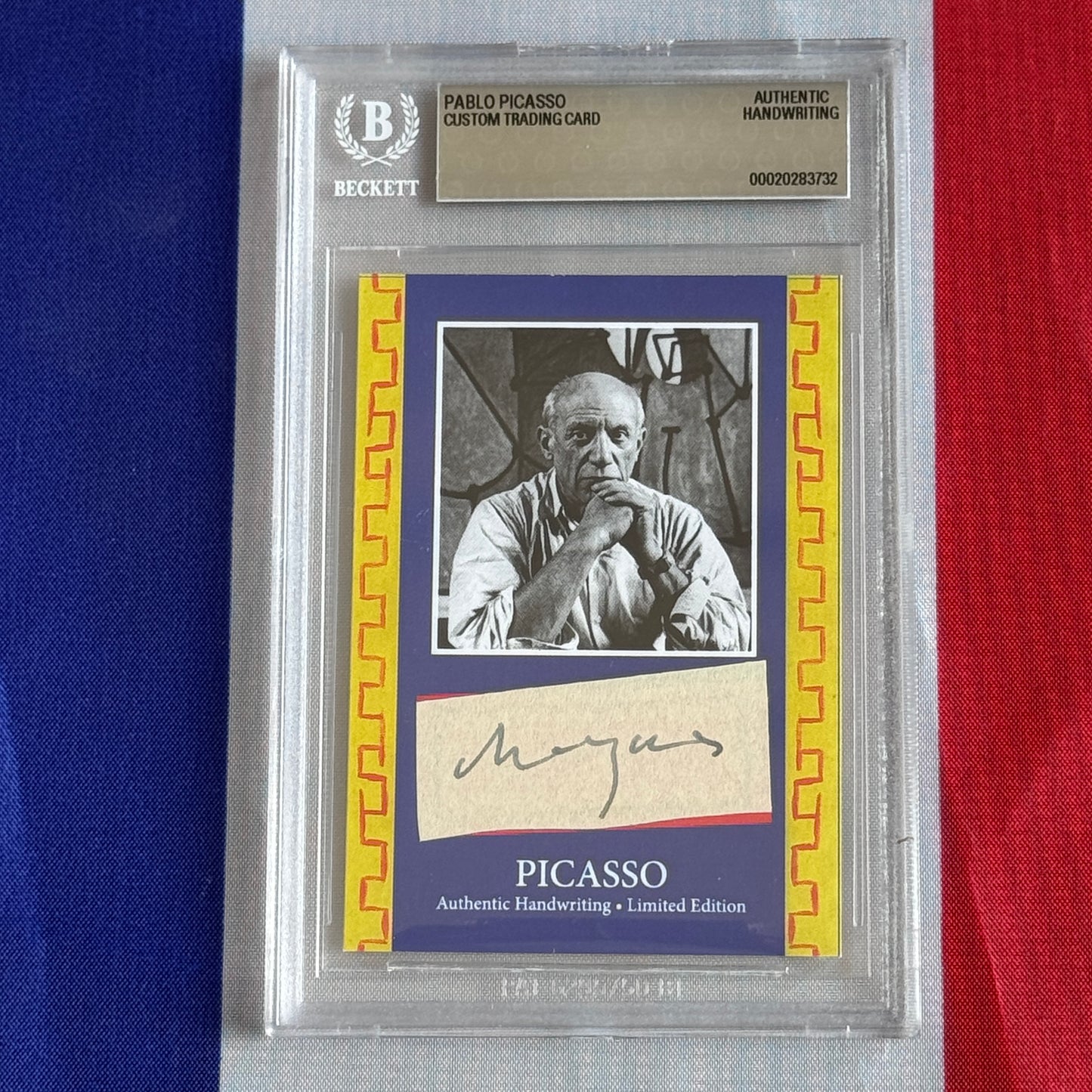 Pablo Picasso Beckett Encapsulated Handwriting Removed from an Autograph Document Signed