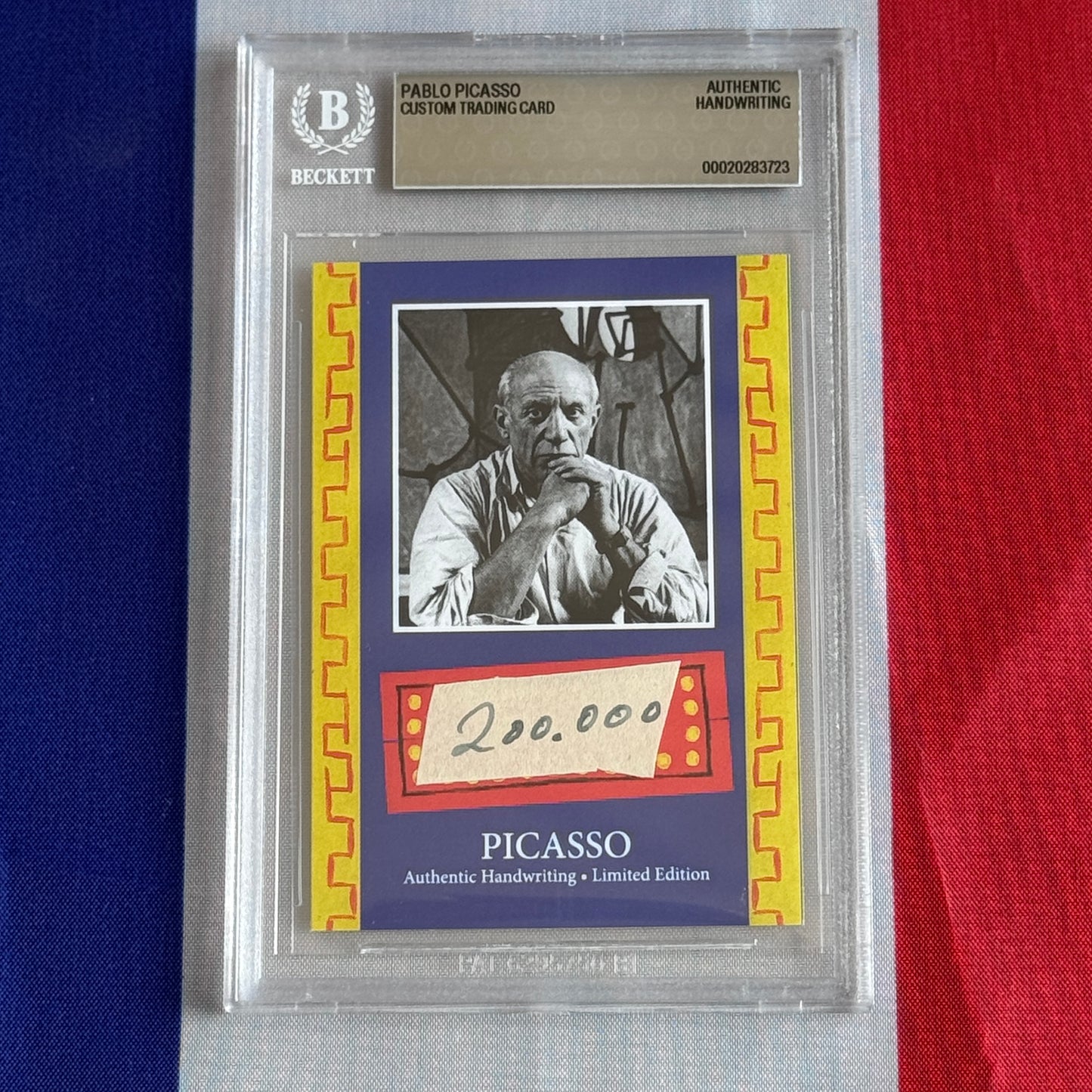 Pablo Picasso Beckett Encapsulated Handwriting Removed from an Autograph Document Signed