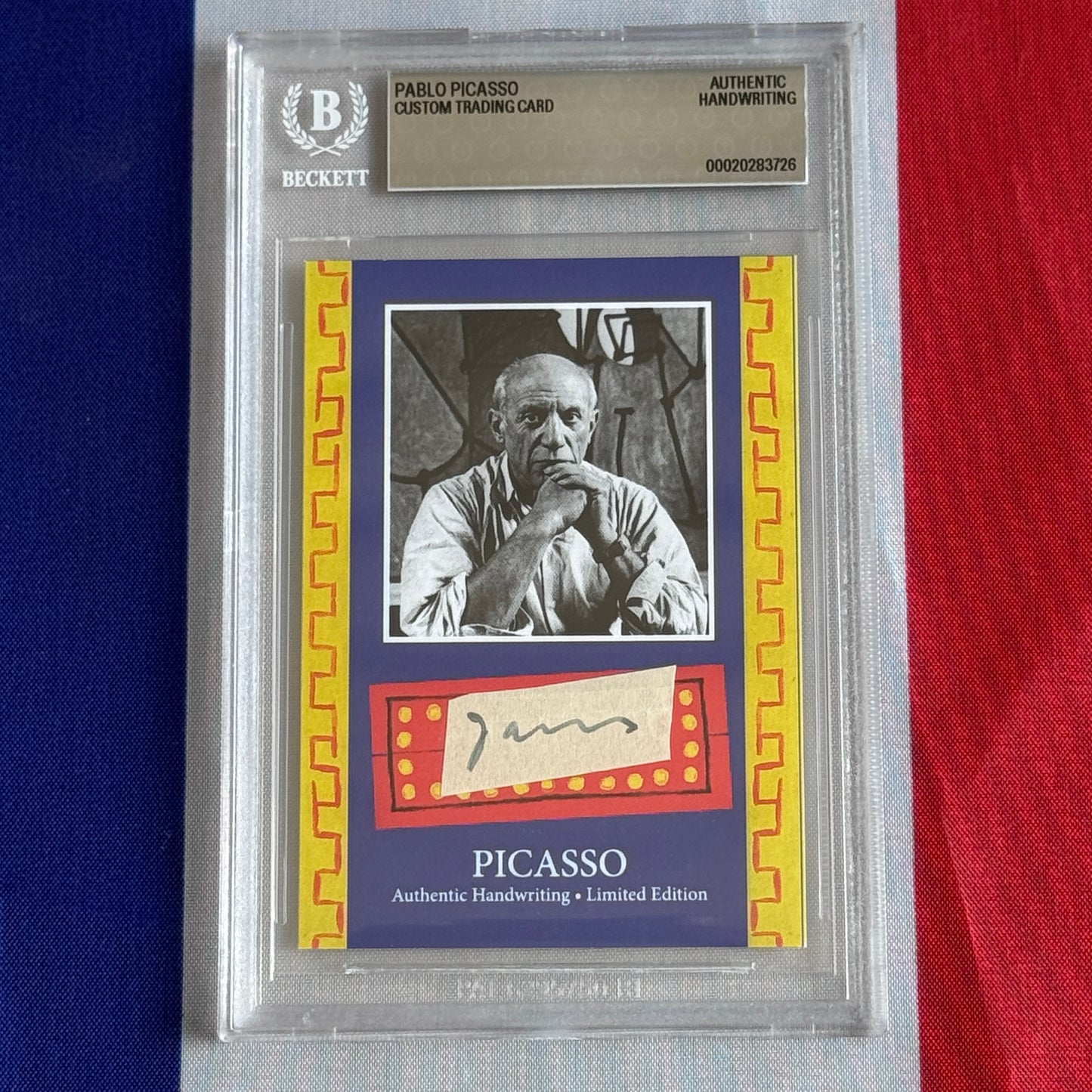 Pablo Picasso Beckett Encapsulated Handwriting Removed from an Autograph Document Signed
