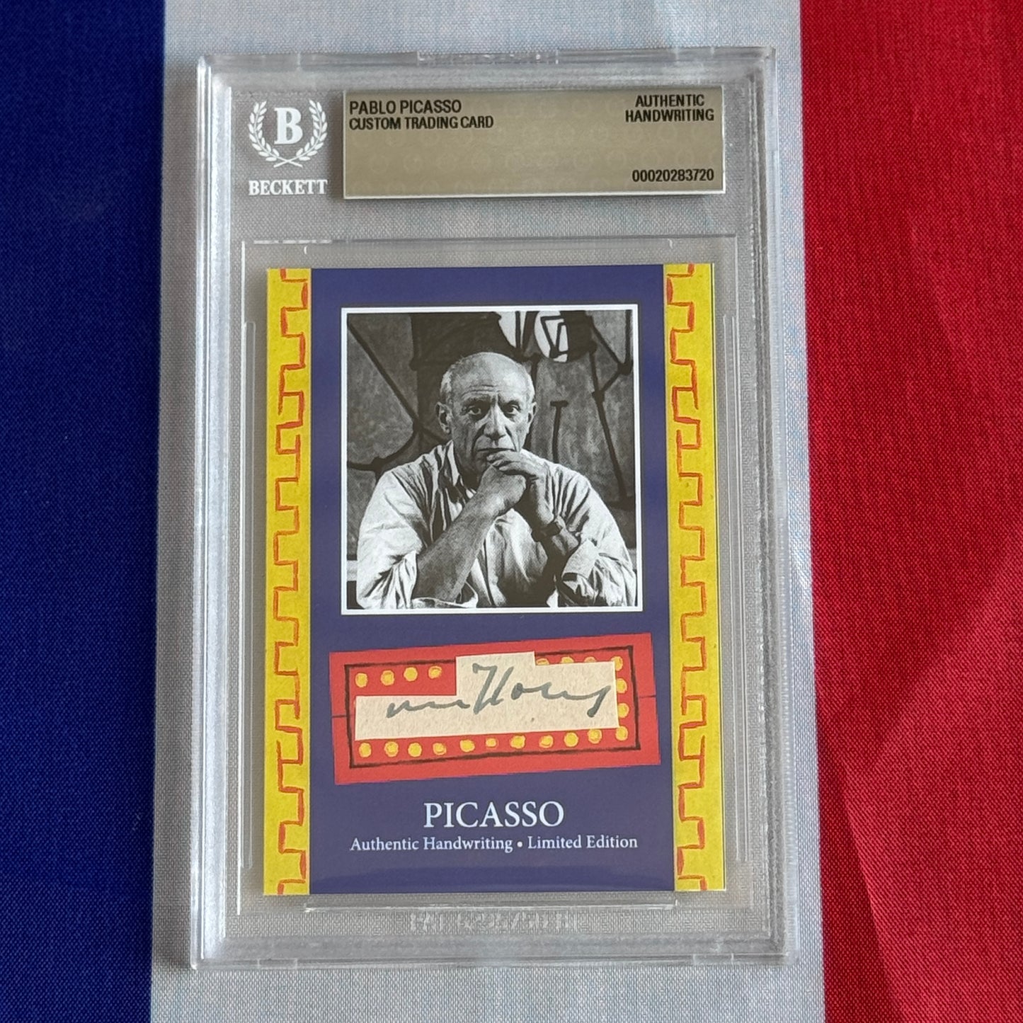 Pablo Picasso Beckett Encapsulated Handwriting Removed from an Autograph Document Signed
