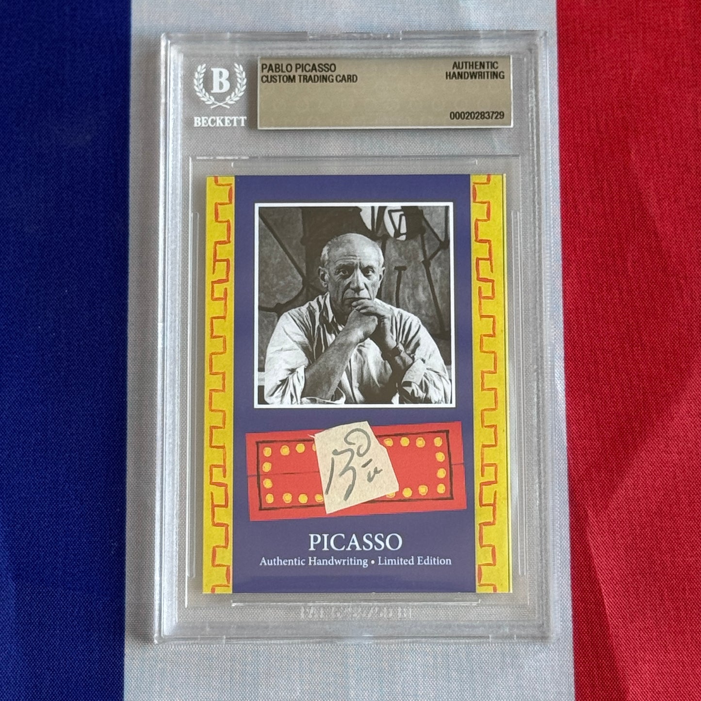 Pablo Picasso Beckett Encapsulated Handwriting Removed from an Autograph Document Signed