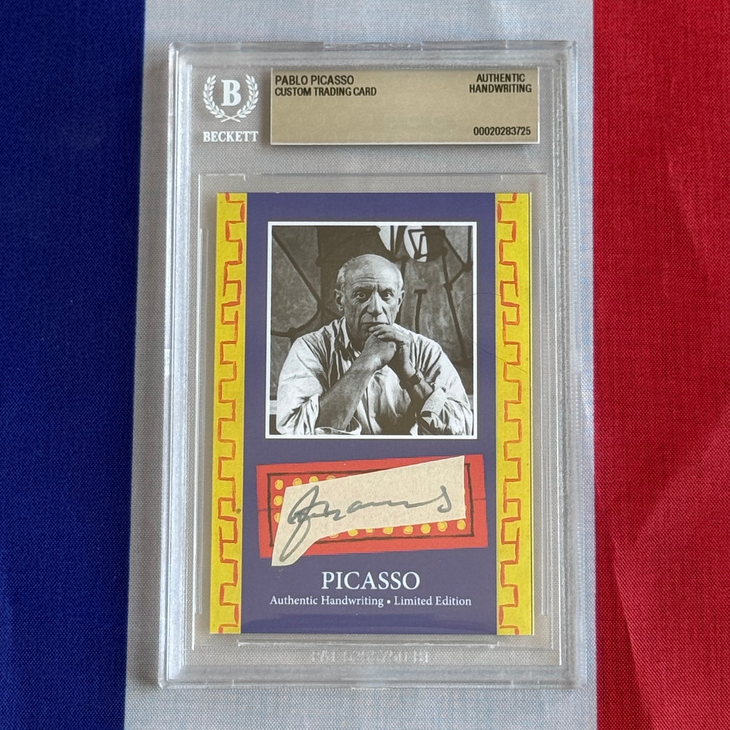 Pablo Picasso Beckett Encapsulated Handwriting Removed from an Autograph Document Signed