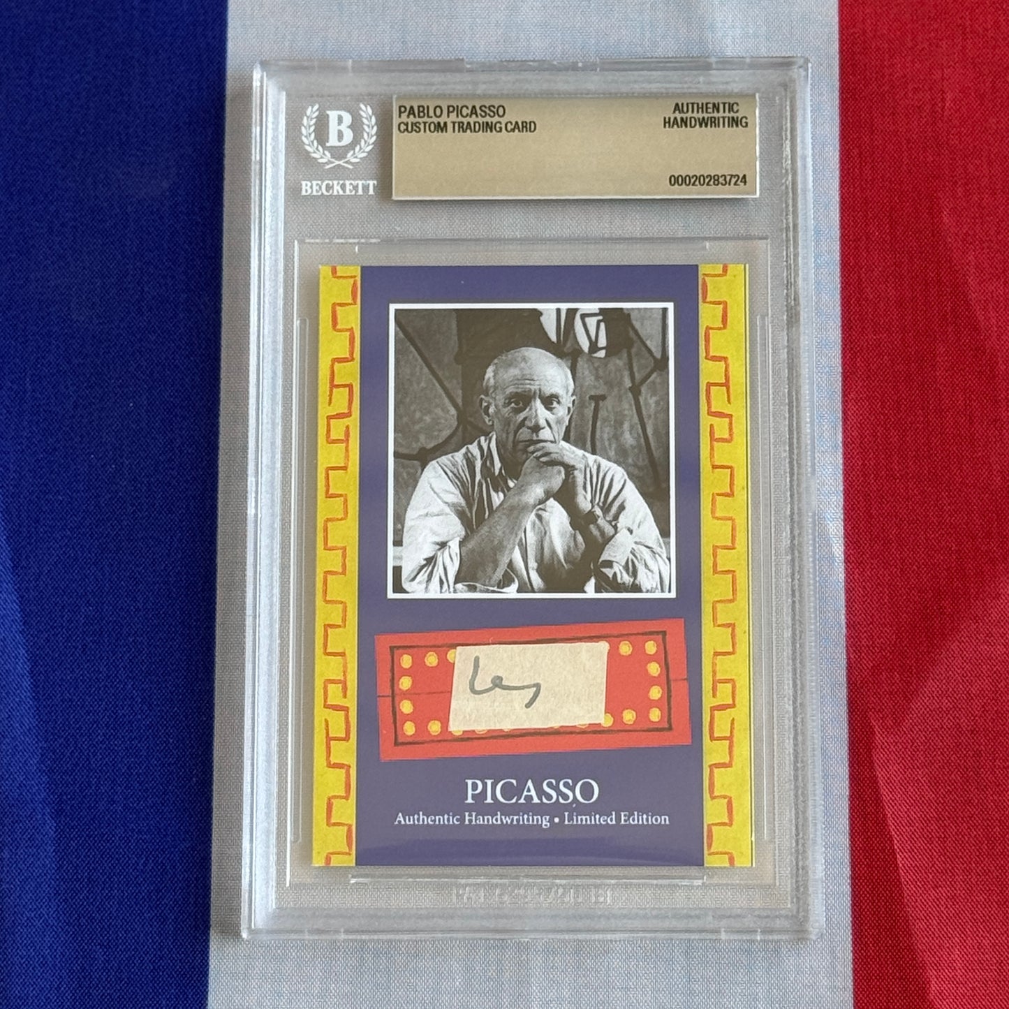 Pablo Picasso Beckett Encapsulated Handwriting Removed from an Autograph Document Signed