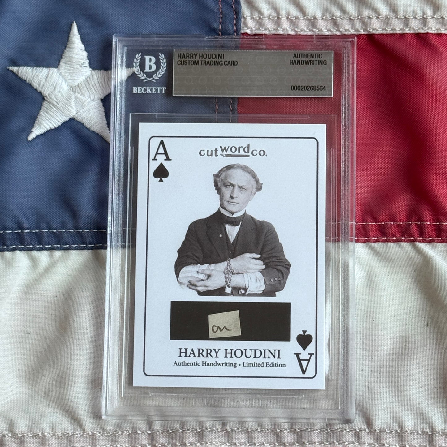 Harry Houdini Handwritten Word Cut from a Autograph Letter Signed Beckett BAS