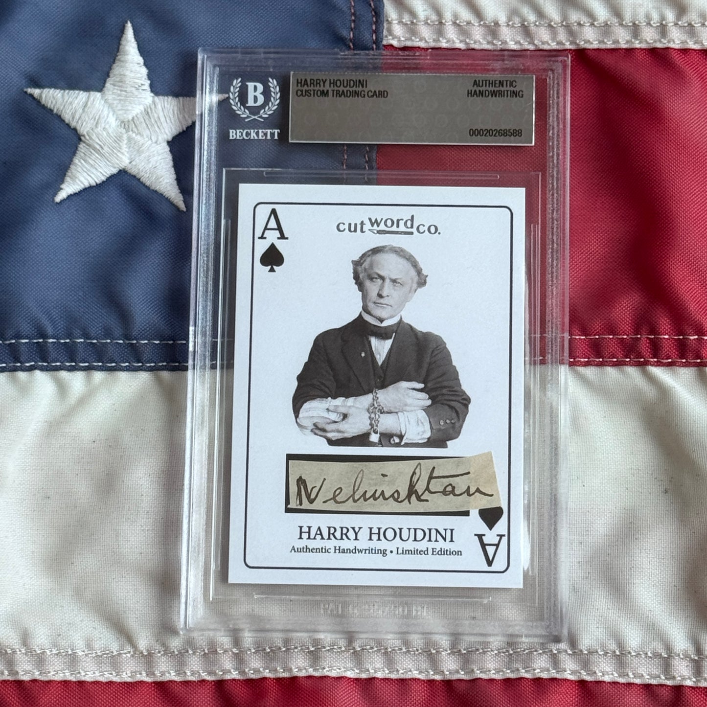 Harry Houdini Handwritten Word Cut from a Autograph Letter Signed Beckett BAS