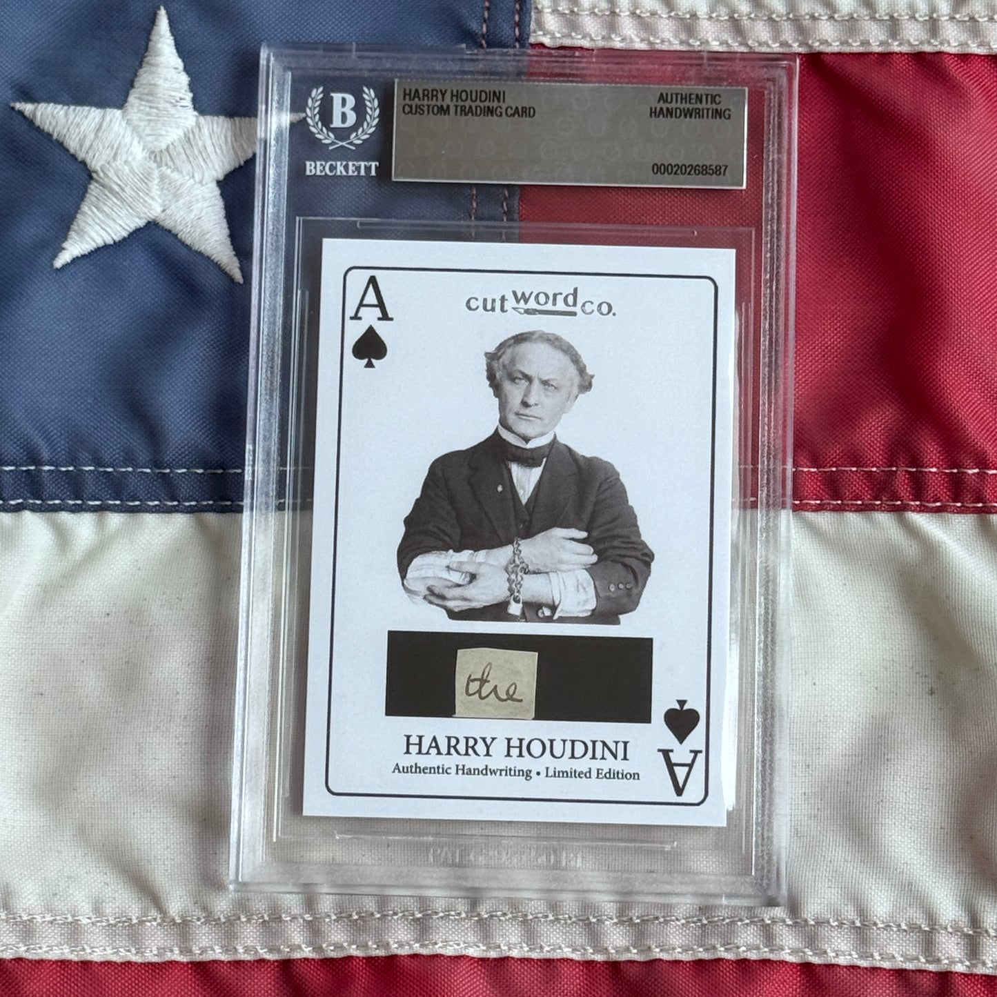 Harry Houdini Handwritten Word Cut from a Autograph Letter Signed Beckett BAS