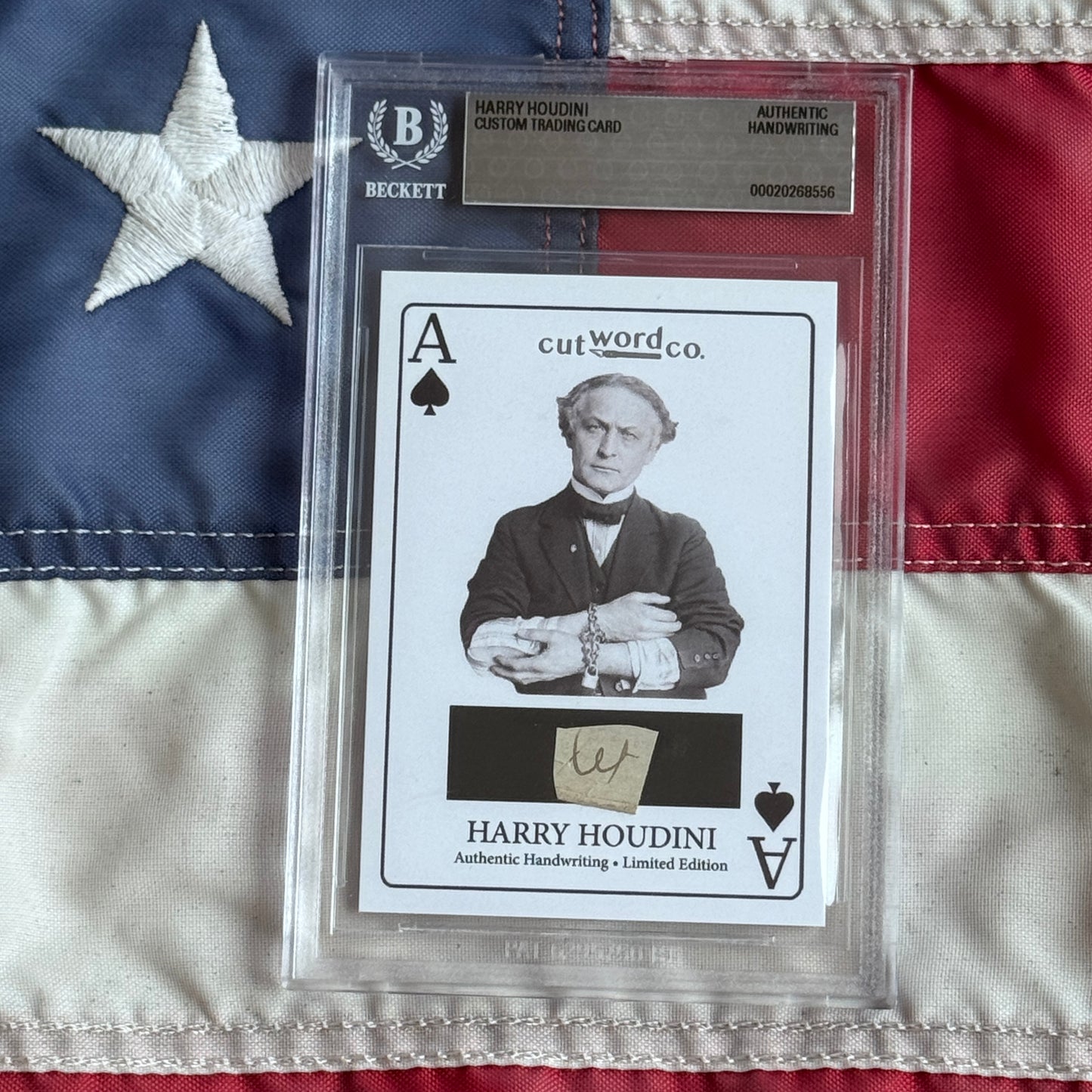 Harry Houdini Handwritten Word Cut from a Autograph Letter Signed Beckett BAS