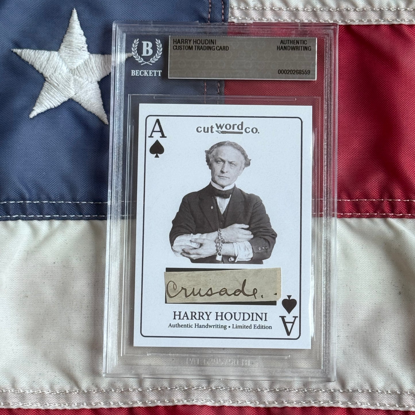 Harry Houdini Handwritten Word Cut from a Autograph Letter Signed Beckett BAS