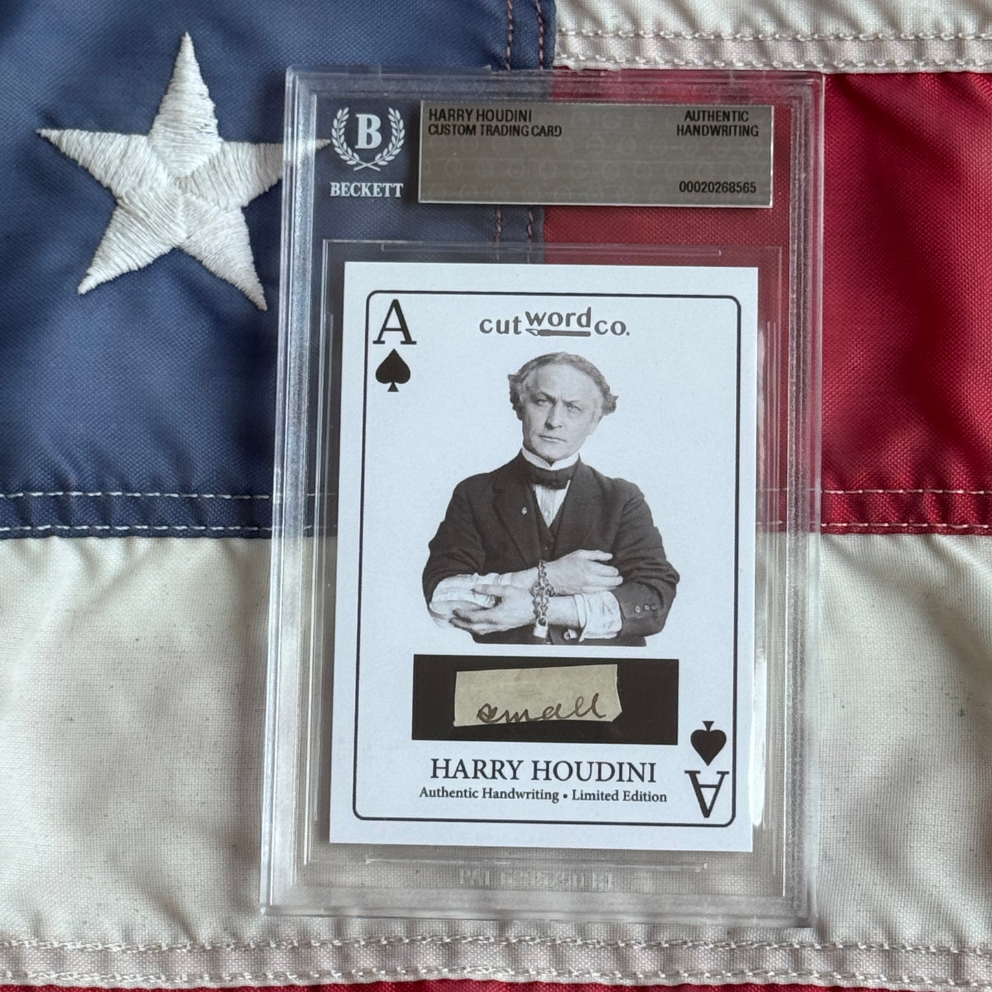 Harry Houdini Handwritten Word Cut from a Autograph Letter Signed Beckett BAS