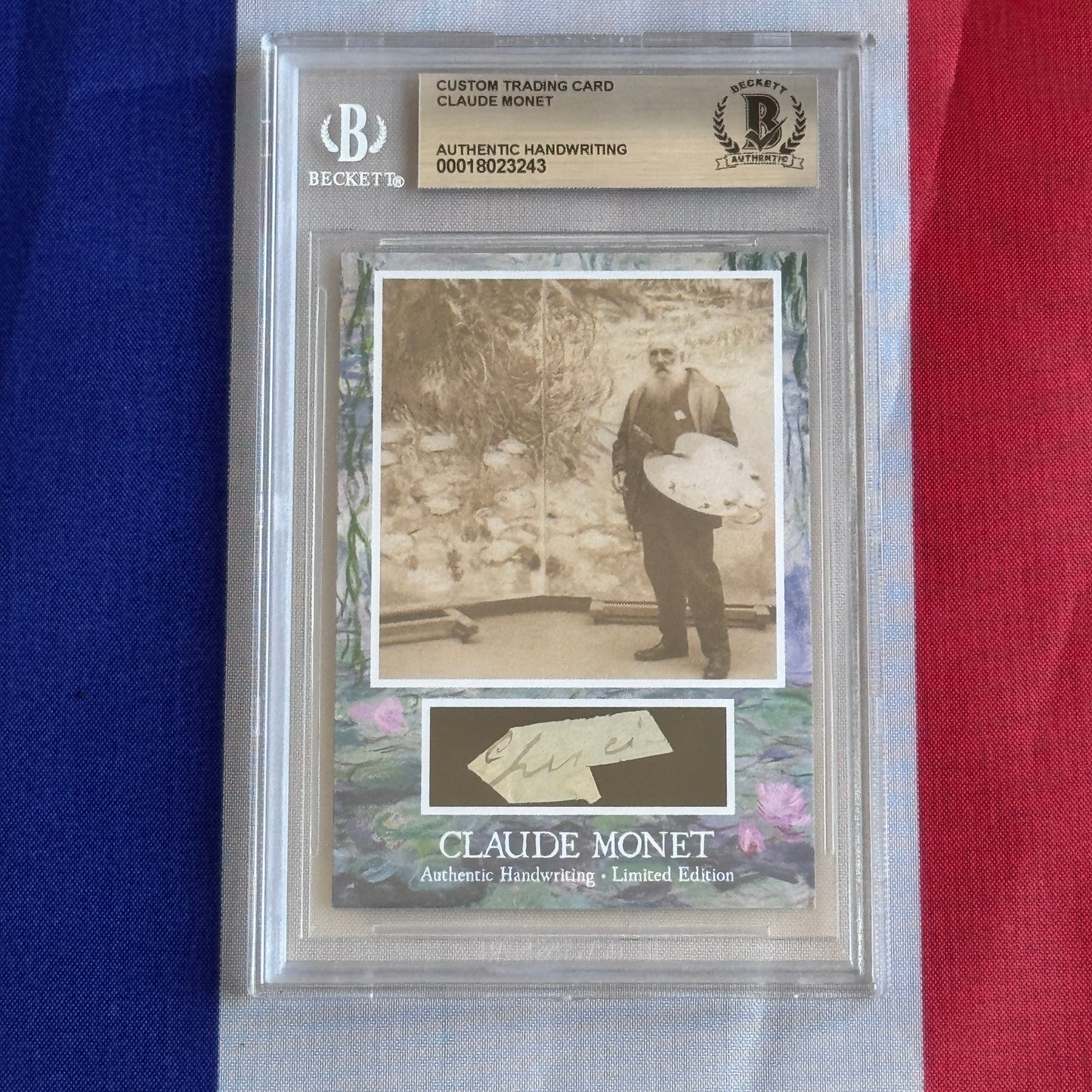 Claude Monet Beckett Encapsulated Handwriting Removed from an Autograph Document Signed