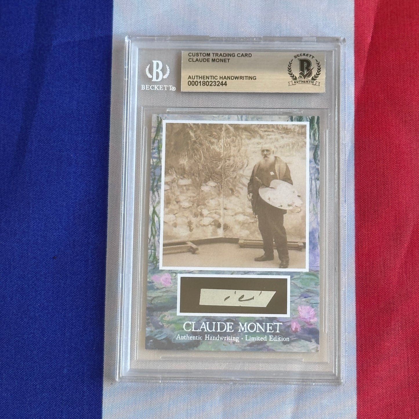 Claude Monet Beckett Encapsulated Handwriting Removed from an Autograph Document Signed
