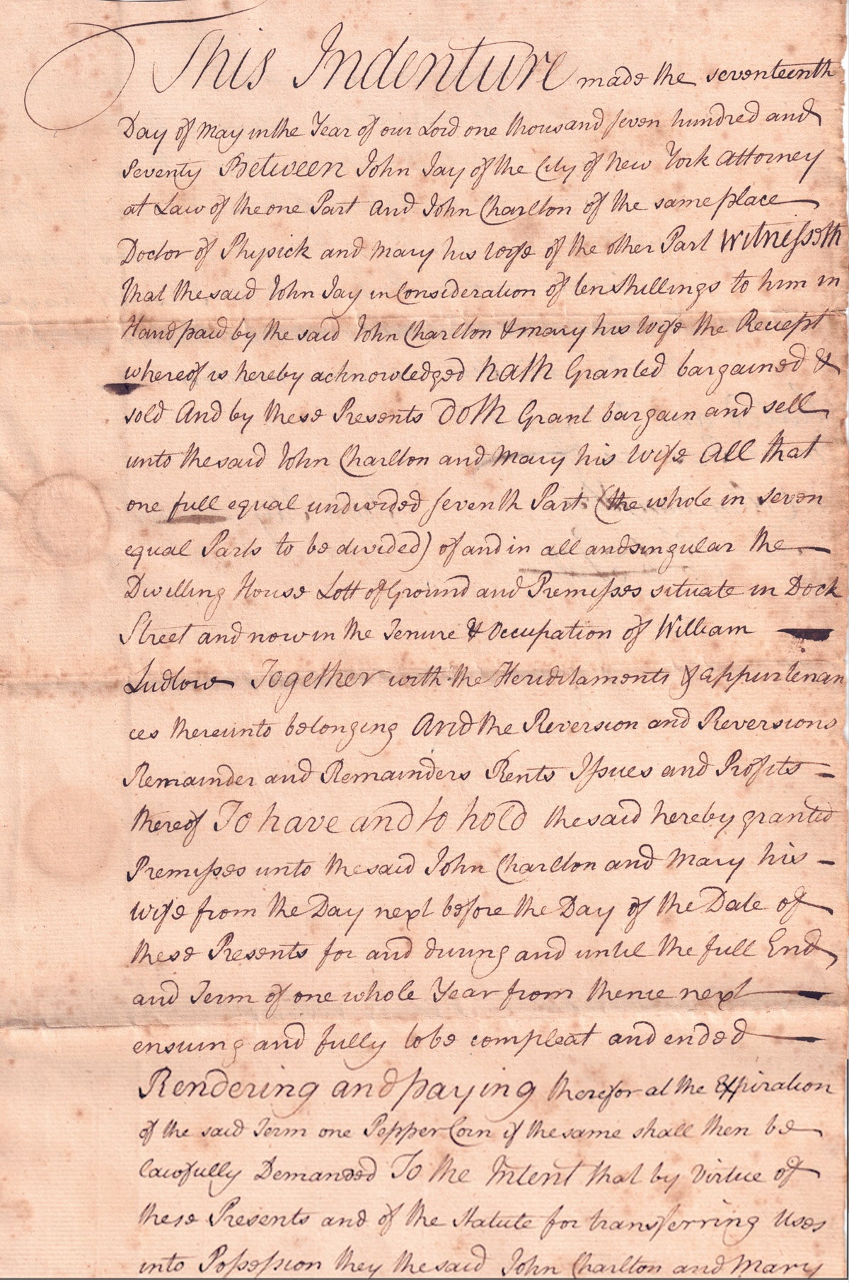 John Jay Beckett Encapsulated Handwriting Removed from an Autograph Letter Signed