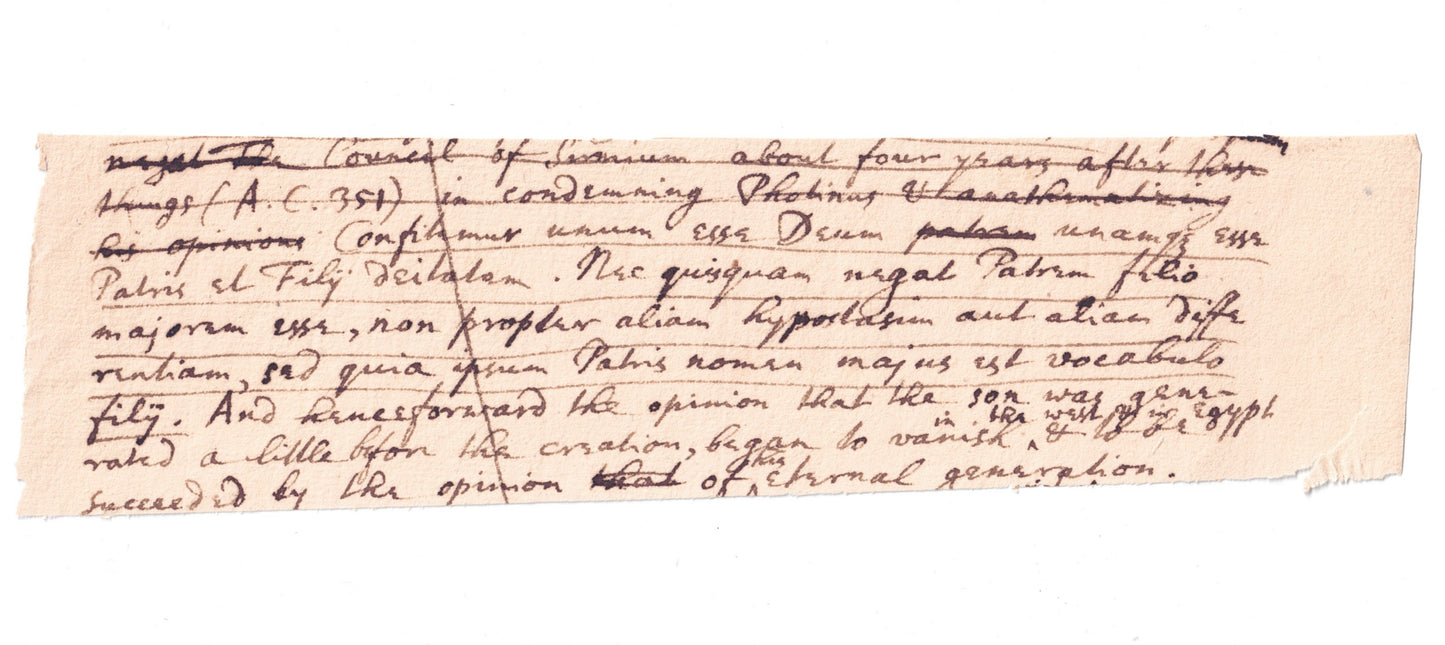 Isaac Newton Beckett Encapsulated Handwriting Removed from an Autograph Manuscript